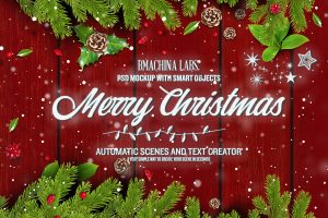 2 in 1 Mockup and Scene Generator Merry Christmas