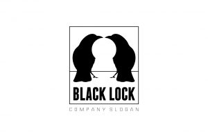Black Lock Logo template prmo white negative space