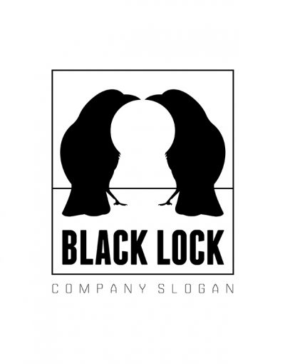 Black Lock Logo template prmo white negative space