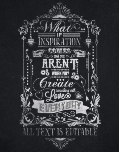 Creative Inspiration Working Chalkboard Print