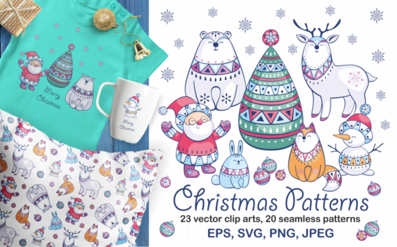 Christmas patterns and clip arts by-Olga-Belova-580x361