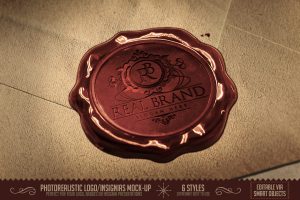 wax seal identity calligraphy stamp mockup