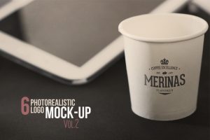 Caligraphic and Realistic Logo Mockup V2
