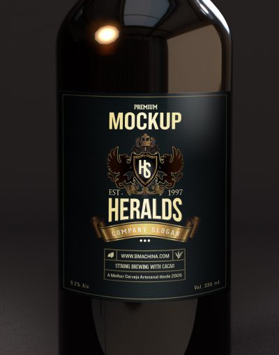 Beer Bottle Mockup CLOSEUP