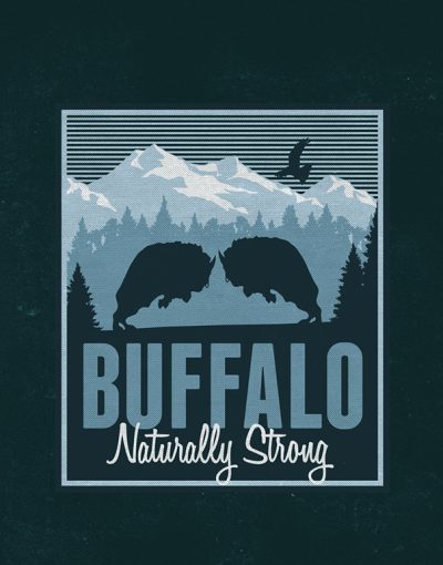 Distressed Buffalo Logo Mockup 3