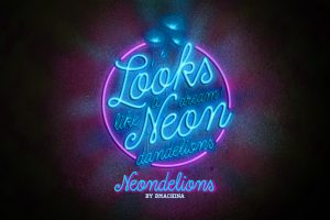Dreamdelion hand drawn script font neon neondelions