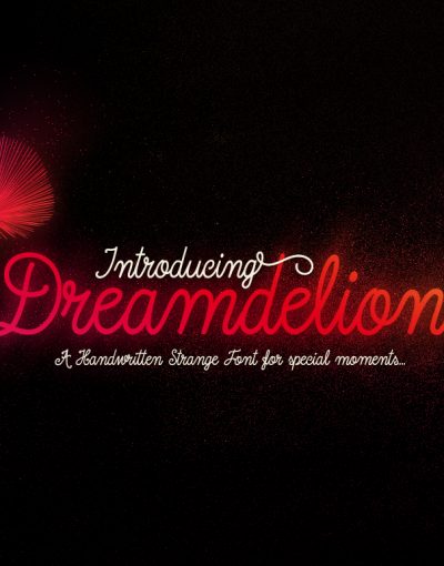 dreamdelion font script hand written and vintage stylish and childish with ligatures and swashes - looks like neon