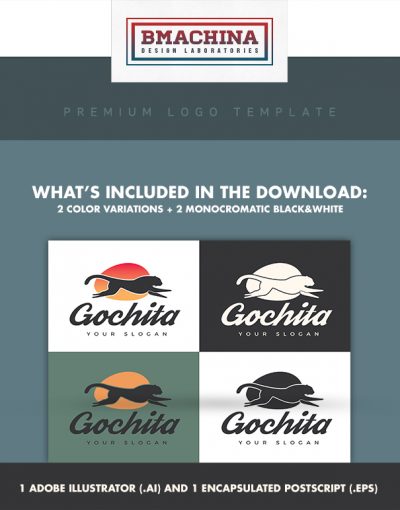 go chita logo fast animal preview template couple tea coffe mugs logo mockup main