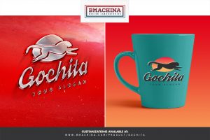 go chita logo fast animal preview template couple tea coffe mugs logo mockup