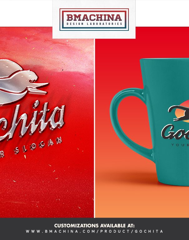 go chita logo fast animal preview template couple tea coffe mugs logo mockup