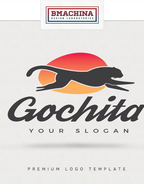 go chita logo template creative market by bmachina design works fast animal