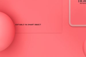 old pink sphere stationery mockup