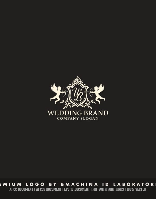 Download Free The Wedding Brand Logo Bmachina Design Works PSD Mockups.