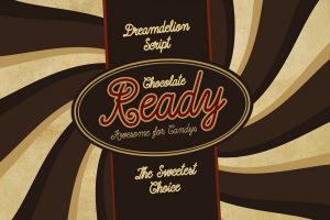 Dreamdelion hand drawn script font chocolate