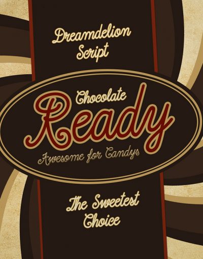 Dreamdelion hand drawn script font chocolate