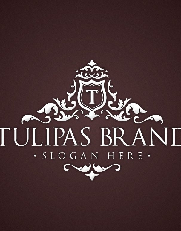creative market white tulipas logo template