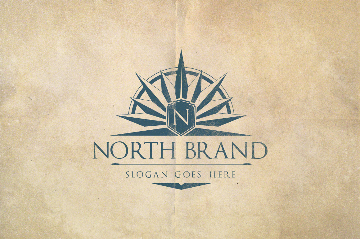 Download Free North Brand Logo Template PSD Mockups.