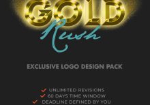 gold rush briefing exclusive logo design pack by bmachina