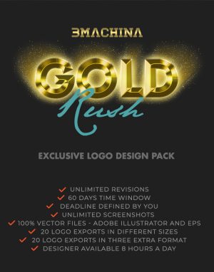 gold rush briefing exclusive logo design pack by bmachina