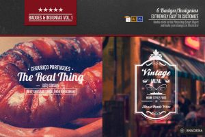 HEAVY WEIGHTS MOTOR LEAGUE Badges and Insignias Vol.1 menus drinks food and stuff