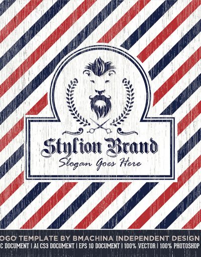 stylion brand logo barber barbershop mockup and textures main professional preview